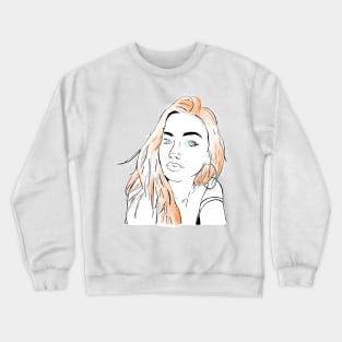 Beautiful girl looking at you - Redhead White Crewneck Sweatshirt